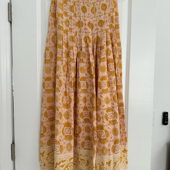 Free people river run wide pants, Boho Yellow and Cream, XS, pre owned - Picture 2 of 8